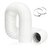 100mm Ducting, 10 m Ducting Tumble Dryer Vent Hose Can be Cropped PVC Ventilation Air Ducting Flexible Aluminum for Extractor Fan Hydroponics Tumble Dryer (White)