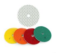 100mm Emery Polishing Pads For Wet Or Dry Grinding Of For Granite Marble Concrete Stone With Four Grit Levels 150 To 2000(4PCS)