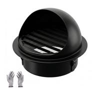 100mm External Air Vent Covers for Brick Walls Outside, Round Extractor Fan Vent Cover, Stainless Steel Soffit Grille, Built in Fly Screen Mesh and Weather Protection Hood(160mm/6.3in)