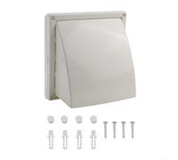 100mm External Wall Exhaust Hood Vent Ventilation Grill Cover with Backdraft Shutter, ABS Plastic External Hooded Cowl Vent Outlet Grille with Damper to Close(100MM)