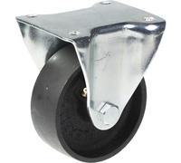 100mm fixed castor with black cast iron wheel
