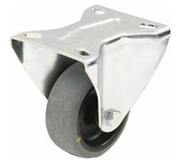 100mm fixed castor with grey electrically conductive thermoplastic rubber on pol
