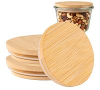 100mm Glass Jars Replacement Lid for Weck Jars Lid Organizer, 3Pack Wood Food Grade Covers Keeper Set, Fits Models 738, 739, 740, 741, 742, 743, 744, 745, 748, 974