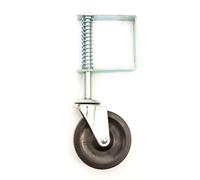 100mm Heavy Duty 4 Inch Gate Castor Wheel Swivel Spring Loaded Solid PVC Caster For Wooden Gate and Fence 60 kg Capacity