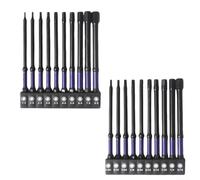 100mm Hex Bit Set Metric and SAE Kit 1/4 Inch Shank Extended Length Screwdriver Bits 20PCS Metal 1.5mm-8mm 5/64-5/16 for Automotive Home DIY Workshop(A)