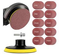 100mm Hook & Loop Sanding Discs 100Pcs 40-800 Grit Mixed Set, M14 Thread Backing Pad & Cushion Buffer Pad for Angle Grinder, Woodworking, Metal Rust Removal, Car Detailing & Bodywork Prep