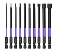 100MM Long Hex Allen Key Drill Bit Set for Impact Driver, S2 Steel,10PCS | Hard and Durable, H1.5-H10 1/4 Inch Hex Shank Magnetic Screwdriver Bits for Assembling Furniture, Anti Corrosion