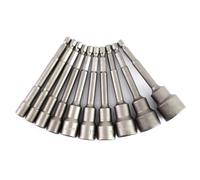100mm Long Hexagon Nut Driver Drill Bit Socket Wrench Extension Sleeve, 6mm-19mm Magnetic Chrome Vanadium Steel Hex Socket for Drill, Screwdriver, Automotive,(8MM)