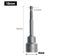 100mm Long Hexagon Socket Wrench Extension Sleeve 6mm-19mm Chrome Vanadium Steel Magnetic Nut Driver Drill Bit for Pneumatic and Electric Screwdrivers, Car, Motorcycle, Machinery Repairs(18MM)