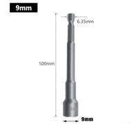 100mm Long Hexagon Socket Wrench Extension Sleeve 6mm-19mm Chrome Vanadium Steel Magnetic Nut Driver Drill Bit for Pneumatic and Electric Screwdrivers, Car, Motorcycle, Machinery Repairs(9MM)