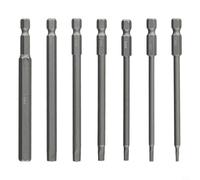100mm Magnetic Hex Screwdriver Bit Set, 7-Piece Metric for H2/for H2.5/H3/H4/H5/H6/H8, 1/4 Inch Shank Hardened Steel Drill Bits for Electric Hand Tools
