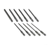 100mm Magnetic Torx Screwdriver Bit Set with 1/4 Inch Hex Shank for for T6 T7 T8 T27 and T40, 11-Piece Silver Metal Tool Kit for Home and Garden Workshop