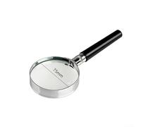100mm Magnifying Glass with Metal Frame Optical Glass Lens Handheld Magnifier for Reading Markets Outdoor Events Offices Black(75MM)