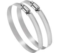 100mm Pack of 2 Adjustable from 90-110mm Stainless Steel Pipe Clamp Secure Hose Clip Inline Duct Extractor Fan Connector Cooker Hood