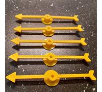 100mm Plastic Arrow Spinner & Base For Board Games - Pack of 5 (Yellow)