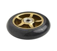 100mm Pro Scooter Wheels with Premium Aluminum Alloy Hub, Elastic Tire for Enhanced Performance and Longevity (Yellow and black)