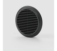 100mm Round Fixed Blade Wall Vent Cover - Black External Soffit Grille with Louvre Design - Weather-Resistant Duct Outlet for Kitchen, Bathroom, Extractor Fan, or Tumble Dryer Ventilation 4 inch