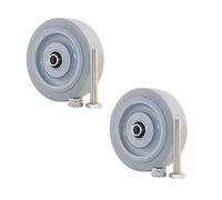 100mm Screw Stem Castor Wheels Pack of 2 Smooth Mobility Elastomer Rubber for Office Chairs Furniture and Transport Carts Heavy Duty Replacement Wheels