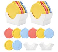 100mm Silicone Lid for Weck Jars + Lid Organizer, LUVCOSY 8 Pack Food Grade Covers and 2 Pack Keeper Set, Reusable, Dishwasher Safe, Fits Models 738, 739, 740, 741, 742, 743, 745, 744, 748, 974