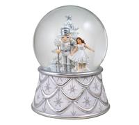 100MM Silver & White Musical Nutcracker Snow Globe by The San Francisco Music Box