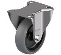100mm stainless steel fixed castor with grey electrically conductive thermoplast