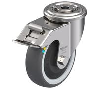100mm stainless steel swivel/brake castor with grey electrically conductive ther