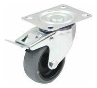 100mm swivel/brake castor with grey electrically conductive thermoplastic rubber