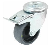 100mm swivel/brake castor with grey electrically conductive thermoplastic rubber