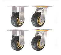 100mm Swivel Casters, 4-Pack, 400kg Load Capaci, Quiet Rubber Industrial Wheels with Optimal Brake, Ideal for Transport Carts & li