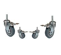 100mm Swivel Casters with Brakes M10/M12 Screws 4PackIndustrial Transport Cart Wheels Versatile Easy Installation for Furniture & Equipment Mobility