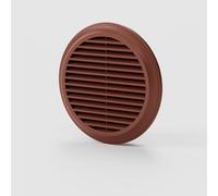 100mm Terracotta Round Vent Grille - Fixed Blade External Air Outlet Cover - Durable Wall or Soffit Duct Vent for Bathroom, Kitchen Extractor Fan, HVAC, or Cooker Hood Systems
