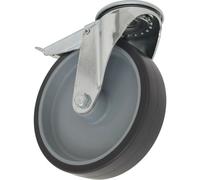 100mm Thermoplastic Castor Wheel - Bolt Hole Swivel - 27mm Tread - Total Lock