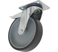 100mm Thermoplastic Swivel Castor Wheel - Hard PP Core - 27mm Tread - Total Lock