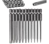 100mm Torx Screwdriver Bit Sets, 11pcs T6-T40 Security Torx Bit Set 1/4 Inch S2 Steel Star Magnetic Screwdrivers Drill Bits Tool