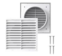 100mm White Louvred Wal Vent Cover, 4 Inch Extractor Fan Vent Cover for Bathroom Kitchen and Office Use, Air Brick Covers for Outside Walls for Tumble Dryer, Extractor Fan, Ventilation Systems
