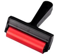 100mm Wide Black Handled 4" Red Rubber Brayer Roller For Lino Printing