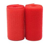 100mm Wide Hook and Loop Tape Sew On, Heavy Duty Red Sewing Non Adhesive Strips Fastener Roll
