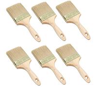 100mm Wide Nylon Paint Brush Wooden Handle for Sheds Decking Fences 6pk