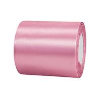 100mm Wide Thick Bean Pink Ribbon for Gift Wrapping,22m 4Inch Large Fabric Satin Ribbon Pink Bow for Gift Wrapping,Ribbons for Crafting,Hair,Bouquets,Wedding Car,Presents,Cake,Christmas Decorations