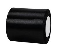 100mm Wide Thick Black Ribbon for Gift Wrapping,22m 4Inch Large Fabric Satin Ribbon Black Bow for Gift Wrapping,Ribbons for Crafting,Hair,Bouquets,Wedding Car,Presents,Cake,Christmas Decorations