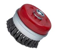 100mm Wire Brush for Angle Grinder, Hard Twisted Wire Brush Wheel for Heavy-duty Cleaning Applications, Wired Cup Brush with M14 Lockin Nut