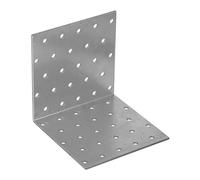 100mm x 100mm x 100mm Galvanised Perforated Angle Plate Bracket Connector for Wood 2mm Thick Steel Corner Bracket Metal L Plate Heavy Duty KM13 (Pack of 2)