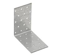 100mm x 100mm x 60mm Galvanised Perforated Angle Plate Bracket Connector for Wood 2mm Thick Steel Corner Bracket Metal L Plate Heavy Duty KM11 (Pack of 10) L07-08ABC
