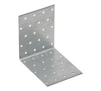 100mm x 100mm x 80mm Galvanised Perforated Angle Plate Bracket Connector for Wood 2mm Thick Steel Corner Bracket Metal L Plate Heavy Duty KM12 (Pack of 2)