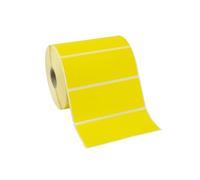 100mm x 50mm Pantone Yellow, Direct Thermal Labels. Permanent Adhesive. 1,000 per roll. for Zebra, Citizen, Toshiba, Sato, Honeywell, TSC and Godex Desktop Printers. (5,000 Labels, 25mm Core)