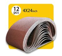 100mm x 610mm 100mmx610mm Sanding Belt Assorted Pack,12 Pcs(4 Each of 80 120 150 Grits) Aluminum Oxide for Sander