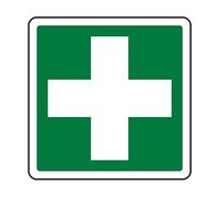 100mmx100mm First Aid Logo Sign Rigid Plastic