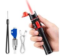100mW Visual Fault Locator Kit Rechargeable with 2.5mm Universal Connector FC/SC/SF, FC to LC Adapter, 100-120 km VFL Red Light Pen Fibre Network Cable Test Kit