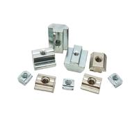 100p/ T Block Square Nut M3 M4 M5 M6 M8 T-Track Sliding Hammer for 3d printer 2020 3030 4040 4545 Aluminum Connector Profile(2020-M6-50PCS)