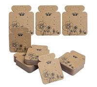 100Pack Earring Cards Holder Jar Shape Earring Display Cards Kraft Paper Cards 1.96"x1.57"